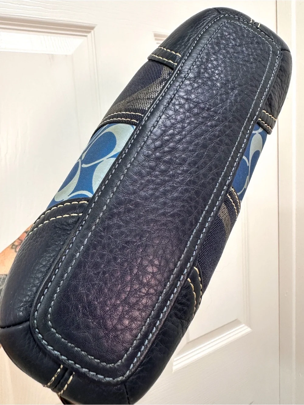 Coach Patchwork Shoulder Bag Leather Trim Y2K